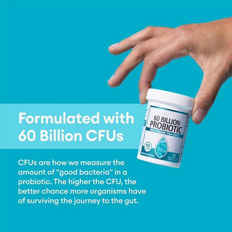 Probiotics Capsules Supplement 60 Billion CFU Organic probiotic and prebiotic formula capsules Immune Health for Women & Men