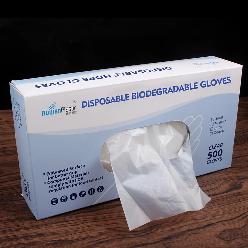 Compostable Food Prep Disposable Gloves Restaurant Grade Safe for Cooking Handling Serving PLA Plant-Based Eco Friendly