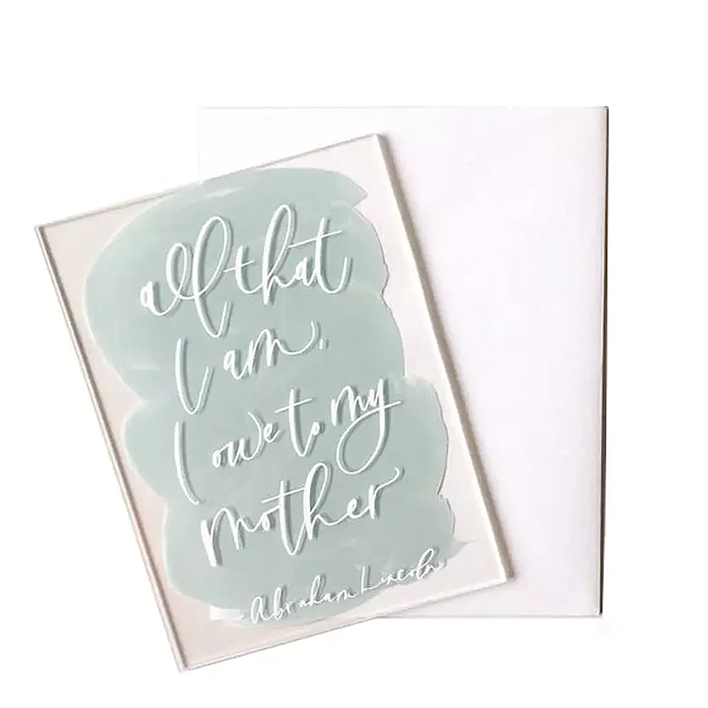 Transparent Acrylic Display Panel UV Printing Holiday Greetings Decorative Gift Cards