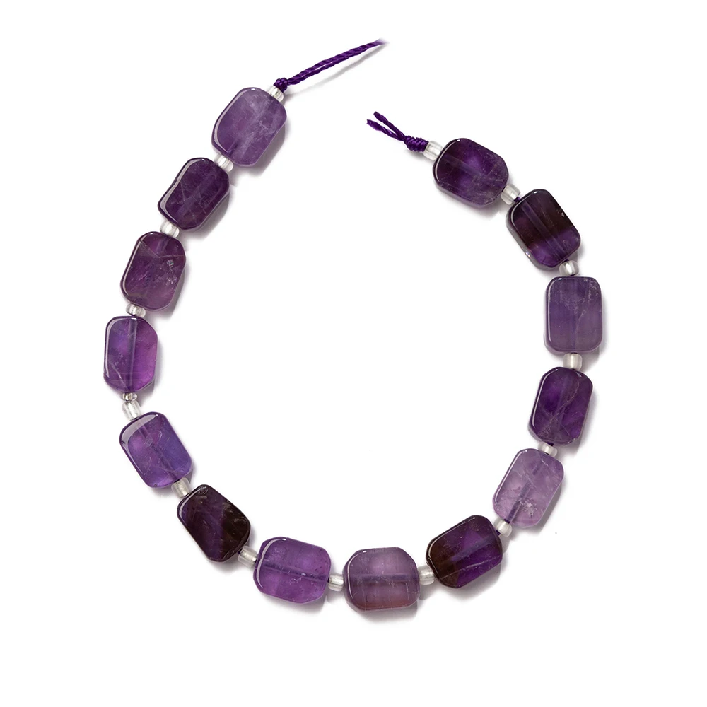 8*12mm Natural Gemstone Beads Faceted Amethyst Quartz Spacer Loose Beads for Bracelet Jewelry Making DIY (19cm about 14 beads)