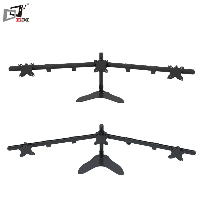 Hot Sale Flexible Adjustable Triple Monitor Mount Monitor Bracket With Aluminum Arms