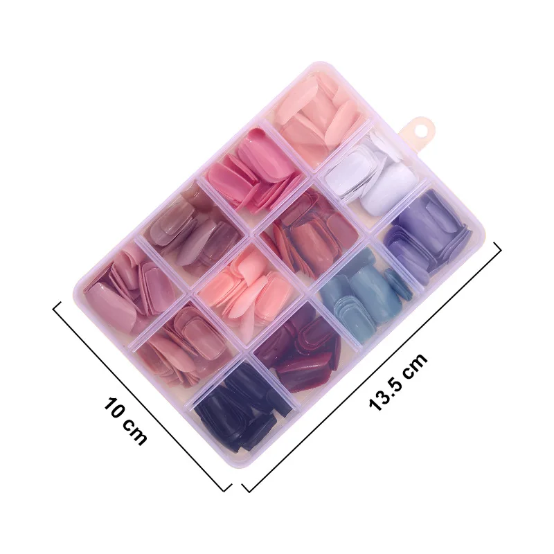 Patch Solid Color 12-color Boxed Bright Nail 288 Pieces Press on Nails