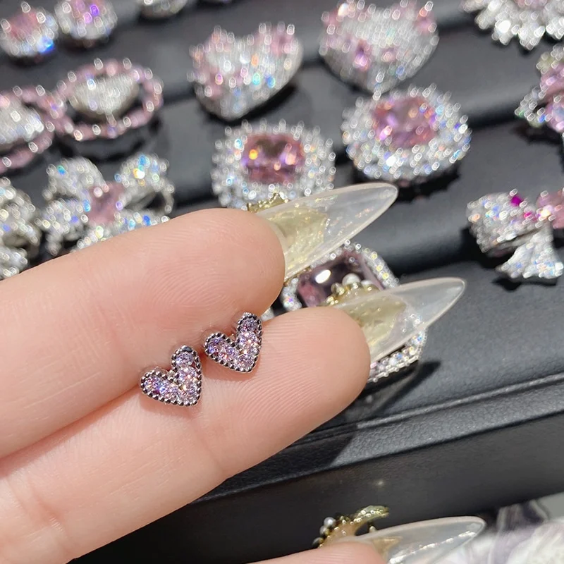 Оптовая продажа дизайнерские серьги-гвоздики на заказ маленькие Изящные серьги с сердечками и цветами корейские оптовая