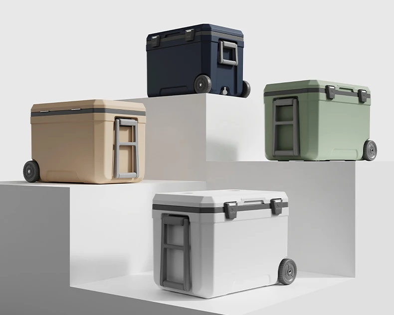 PE/PU/PP 45L New Style Wholesale Cooler Box 45L Outdoor Camping Fishing Good Performance Pinic Plastic Ice Cooler Box china