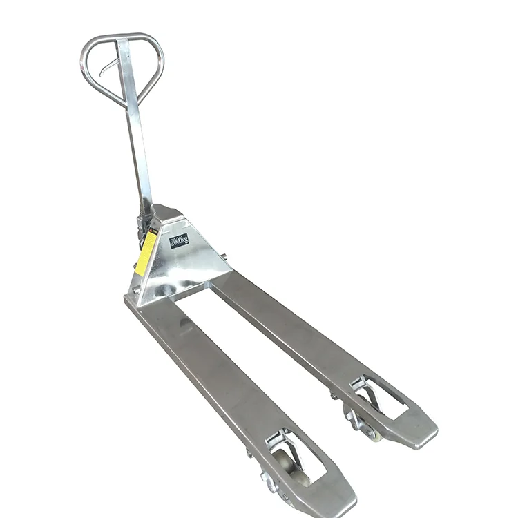 Specialized Pallet Truck 304 Stainless Steel with Nylon Wheels, 4400lb. Capacity, 2000kgs Manual Stacker Electric Pump Truck 82