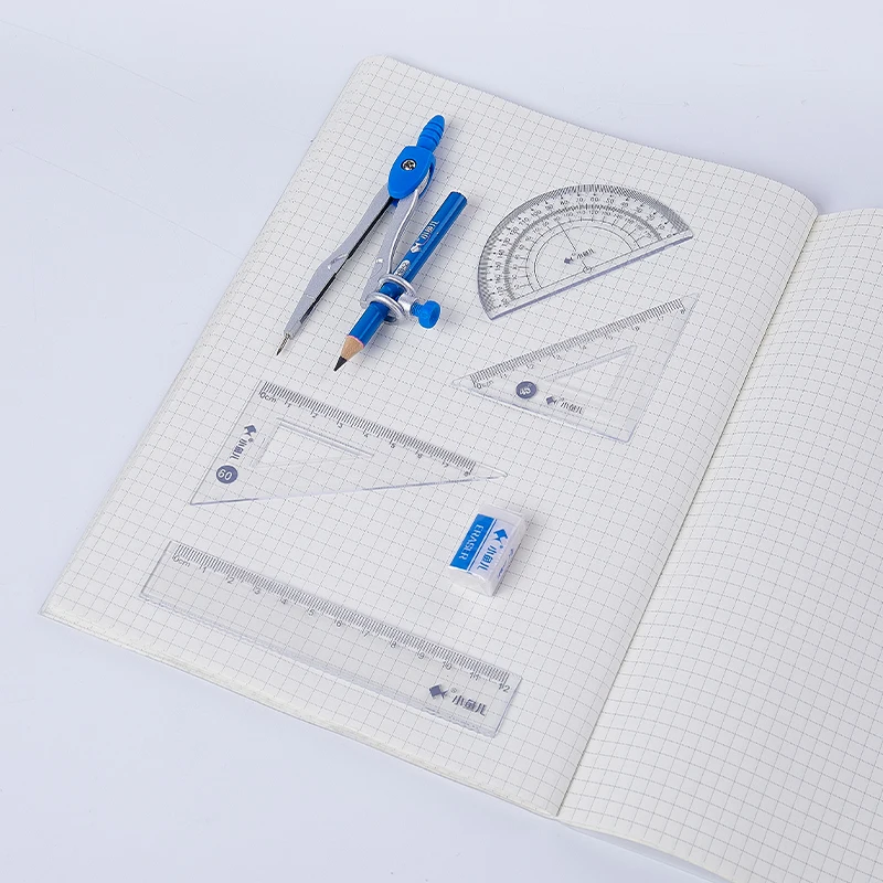 Набор школьных компасов с геометрическим рисунком комплект из 7 предметов для студентов портативные профессиональные инструменты рисования