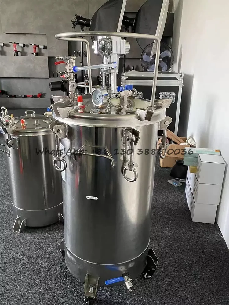 Портативная система распыления краски 60 л, автоматические воздушные верхние и нижние порты подачи, резервуар с внутренним ведром и смесителем