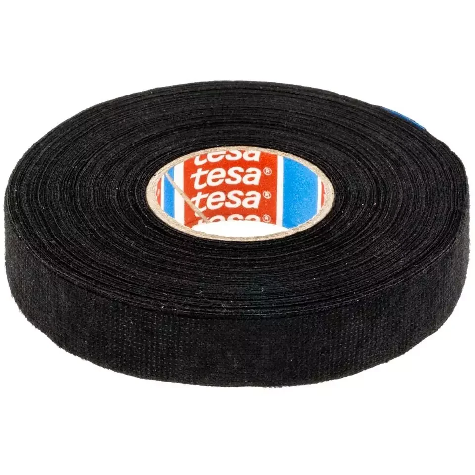 Original Tesa  51036 High Abrasion Protection Polyester Fleece Black Cloth Automotive Wire Harness Tape