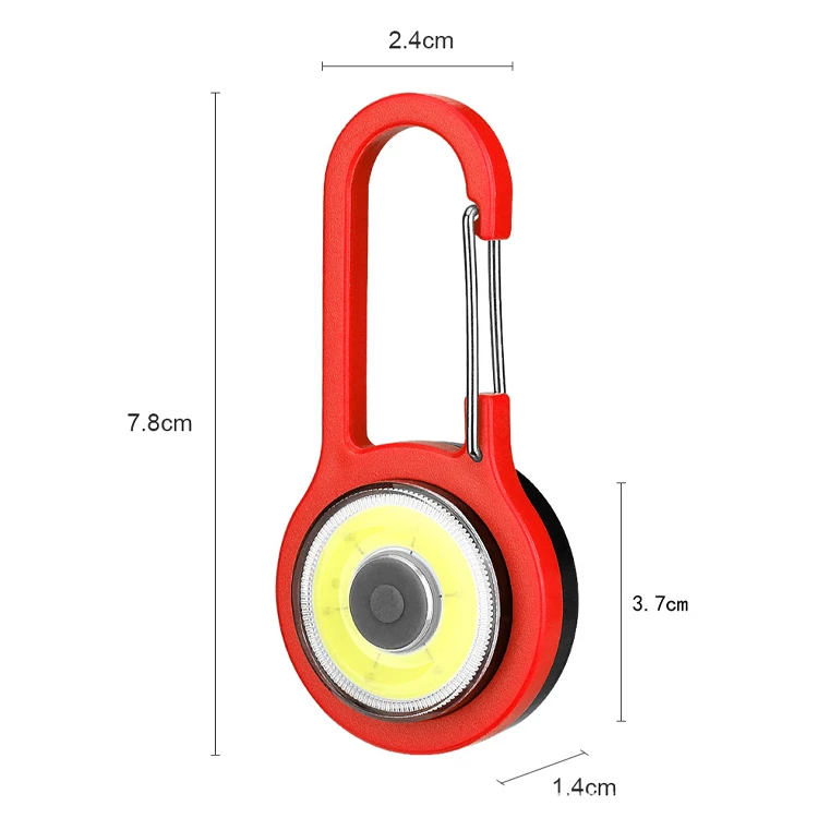 Portable Wholesale Plastic Carabiner Torch Light Pocket Mini Hook COB LED Keychain Flashlight