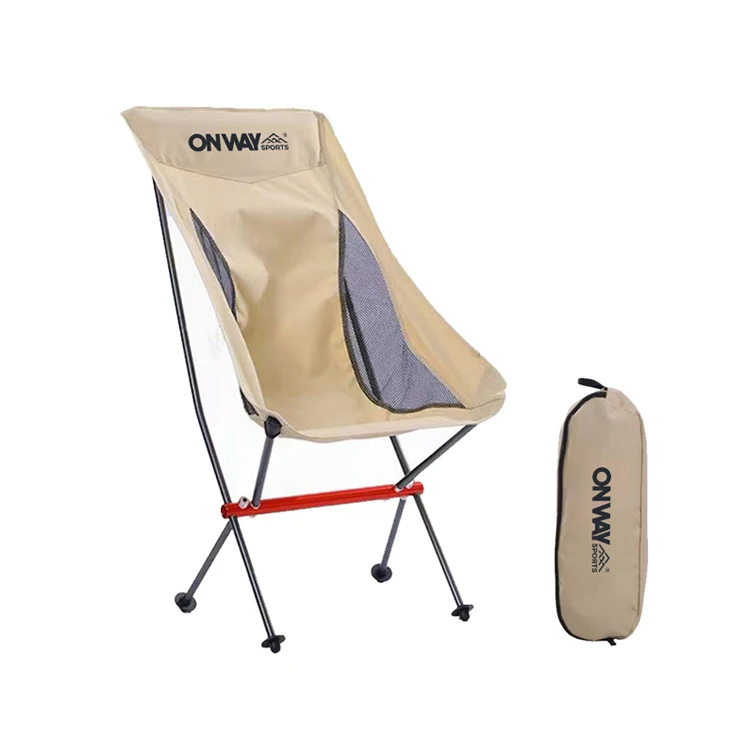 Custom Ultralight Small Pack Size Outdoor Modern Kids Foldable High Back Fishing Camp Moon Chair