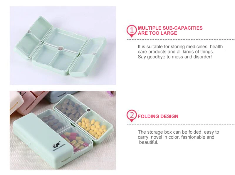Wholesale Pp Plastic 7 Grids Folding Design Portable Magnetic Weekly Pill Box