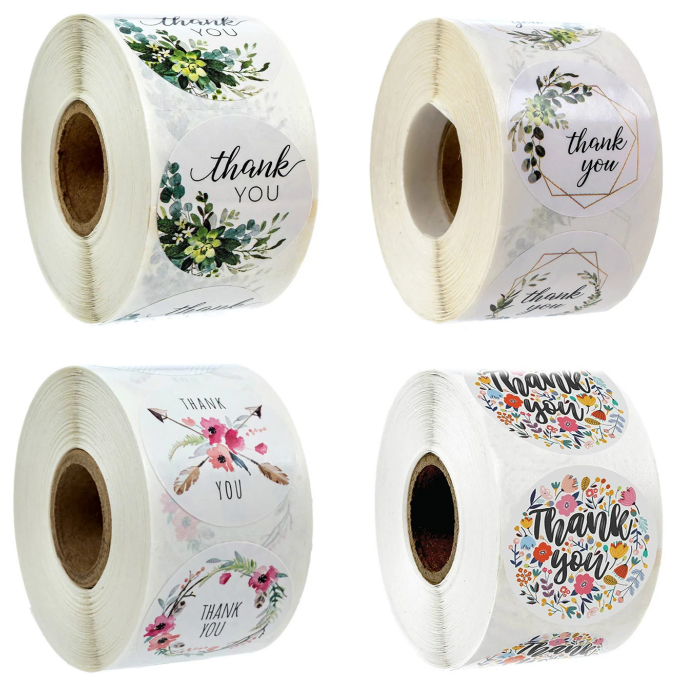 
Rolled flowers thank you stickers for birthday party wedding decoration labels 