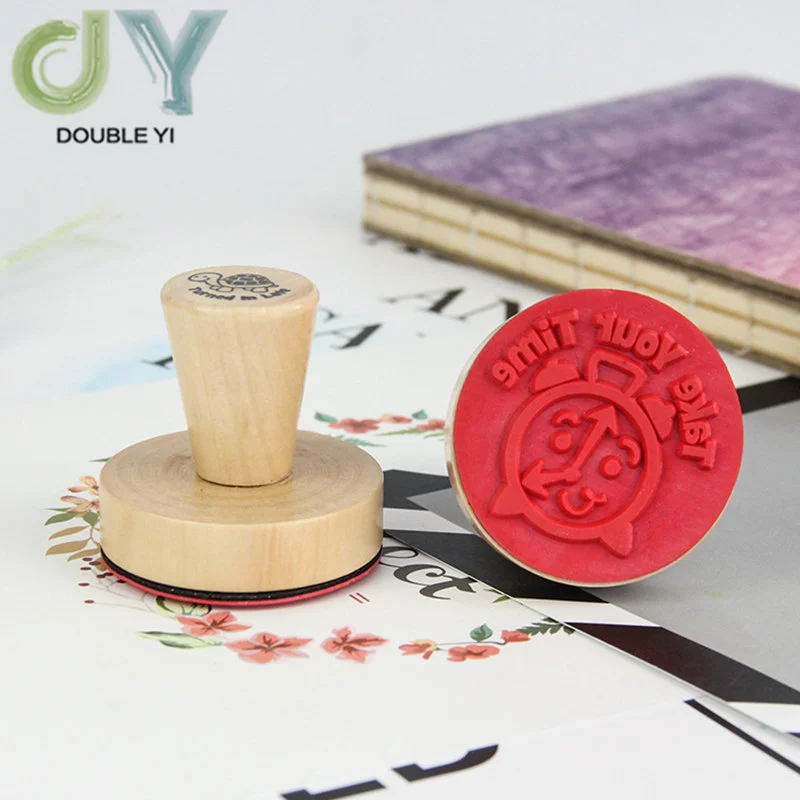 Custom Vintage Animals Flower Embossed Wood Stamp For Scrapbooking Sculpture Wooden Seals for DIY Ceramic Pottery Polymer Clay