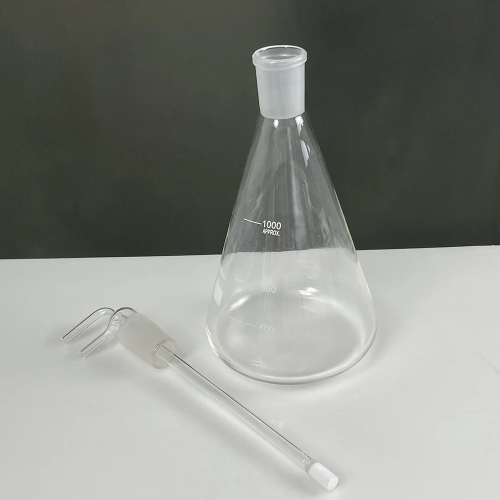 1000mL Ozone Flask Ozone Water & Oil Maker with Full Crystal Glass Bubbler for Ozone Therapy Machine