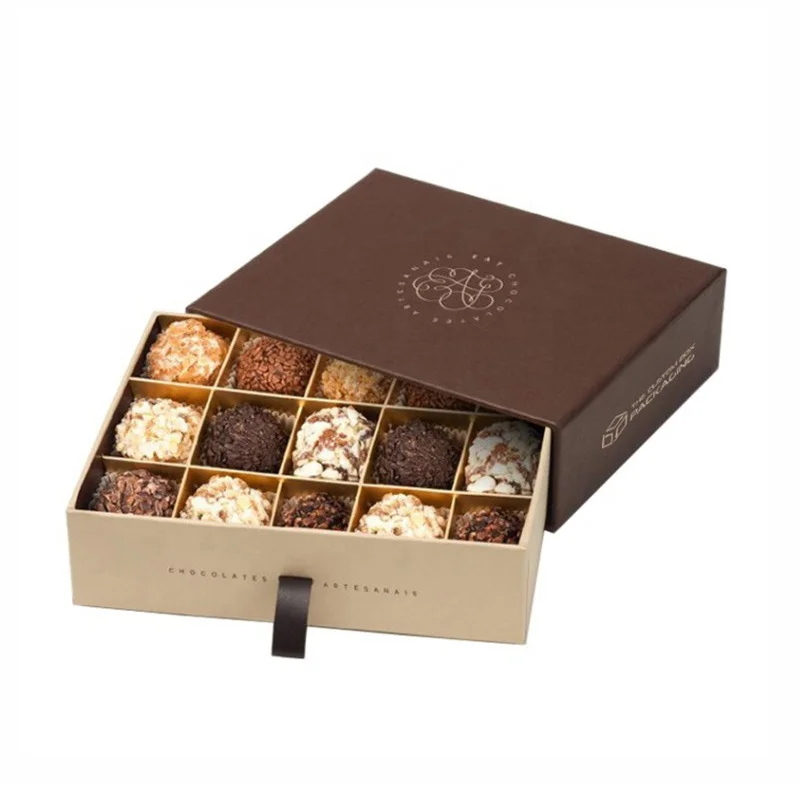 Luxury Chocolate Packaging Boxes Custom Logo for Food Eco Friendly Paper Schoko Box