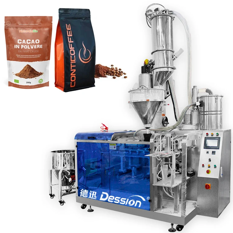 Low Cost Automatic Dry Powder Premade Pouch Filling Sealing Packing Machine For Protein Milk Coffee Powder Bag Packing Machine
