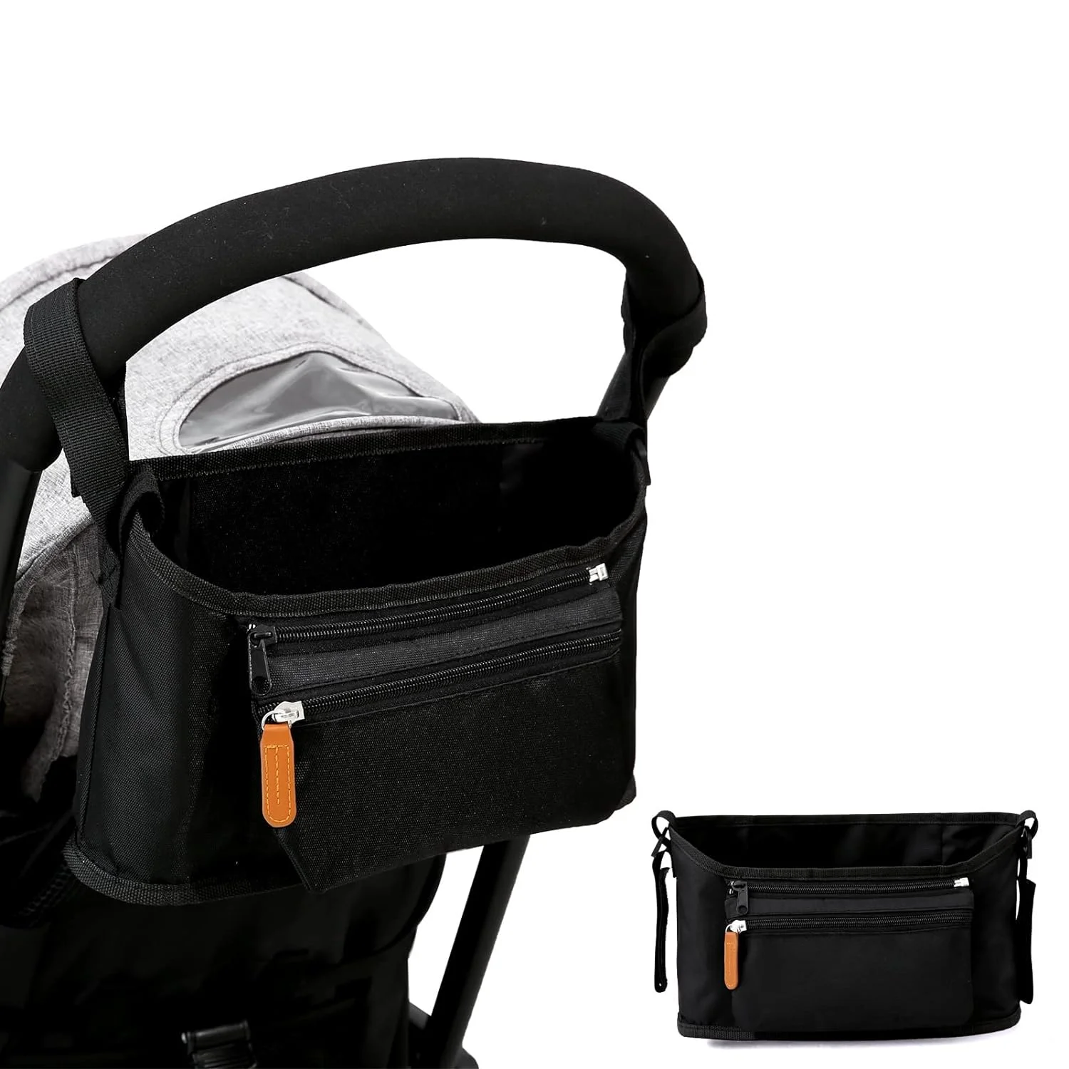Neoprene Bag Stroller Caddy for Carrying Diapers Keys Cell Phone Stroller Accessories Fits for All Stroller