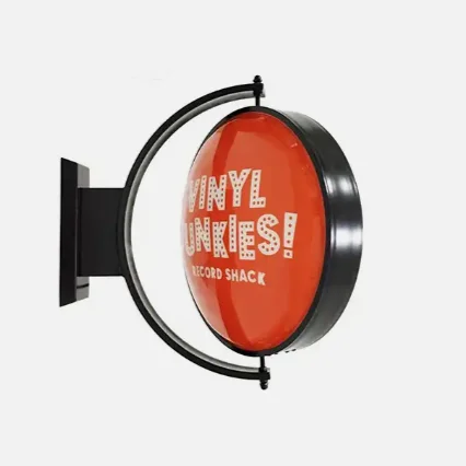 Outdoor Round Rotating Lightbox Blank Print Sign 3d Sign Circular Acrylic Led Lightbox Cafe Bar Party Signage