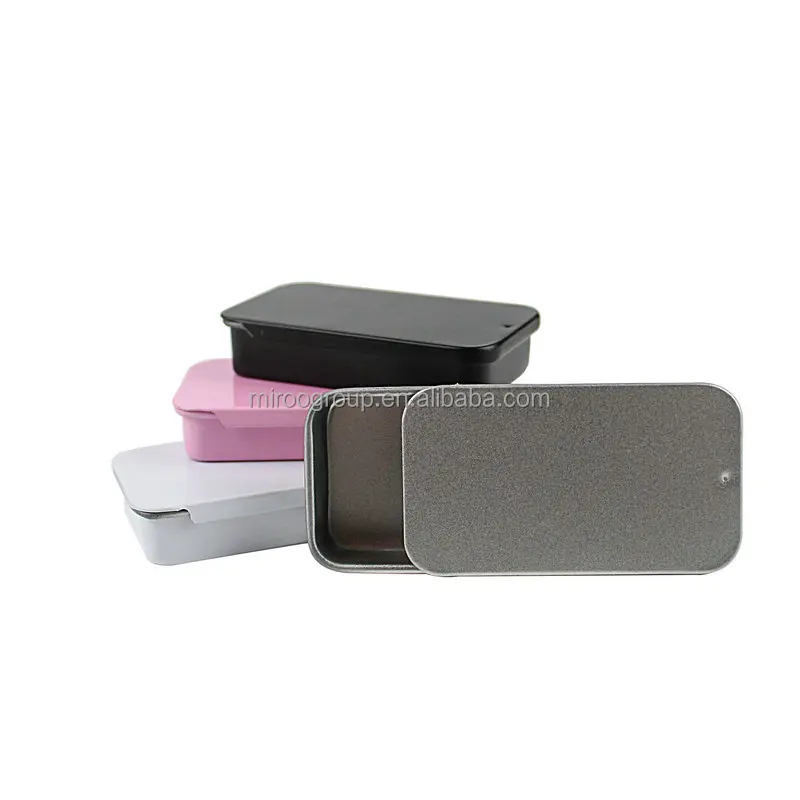 Portable Small Metal Tin Box Container Storage Case with Sliding Top for Drawing Pin Nail Art Bead Earring and Jewelry Craft