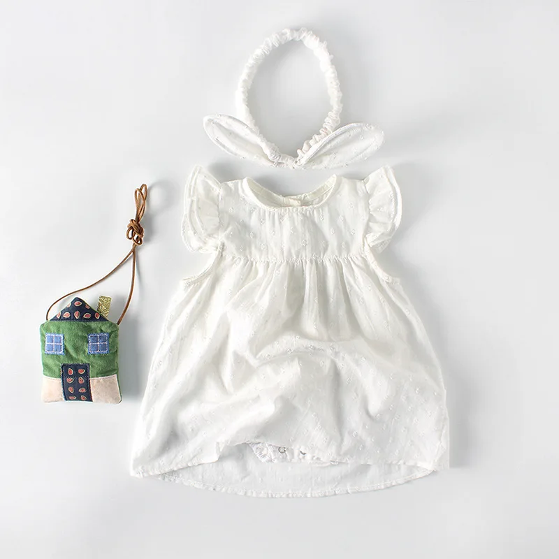 
European And American Style Solid Color Baby Girl Dresses Summer 1year Baby Girl Birthday Dress 