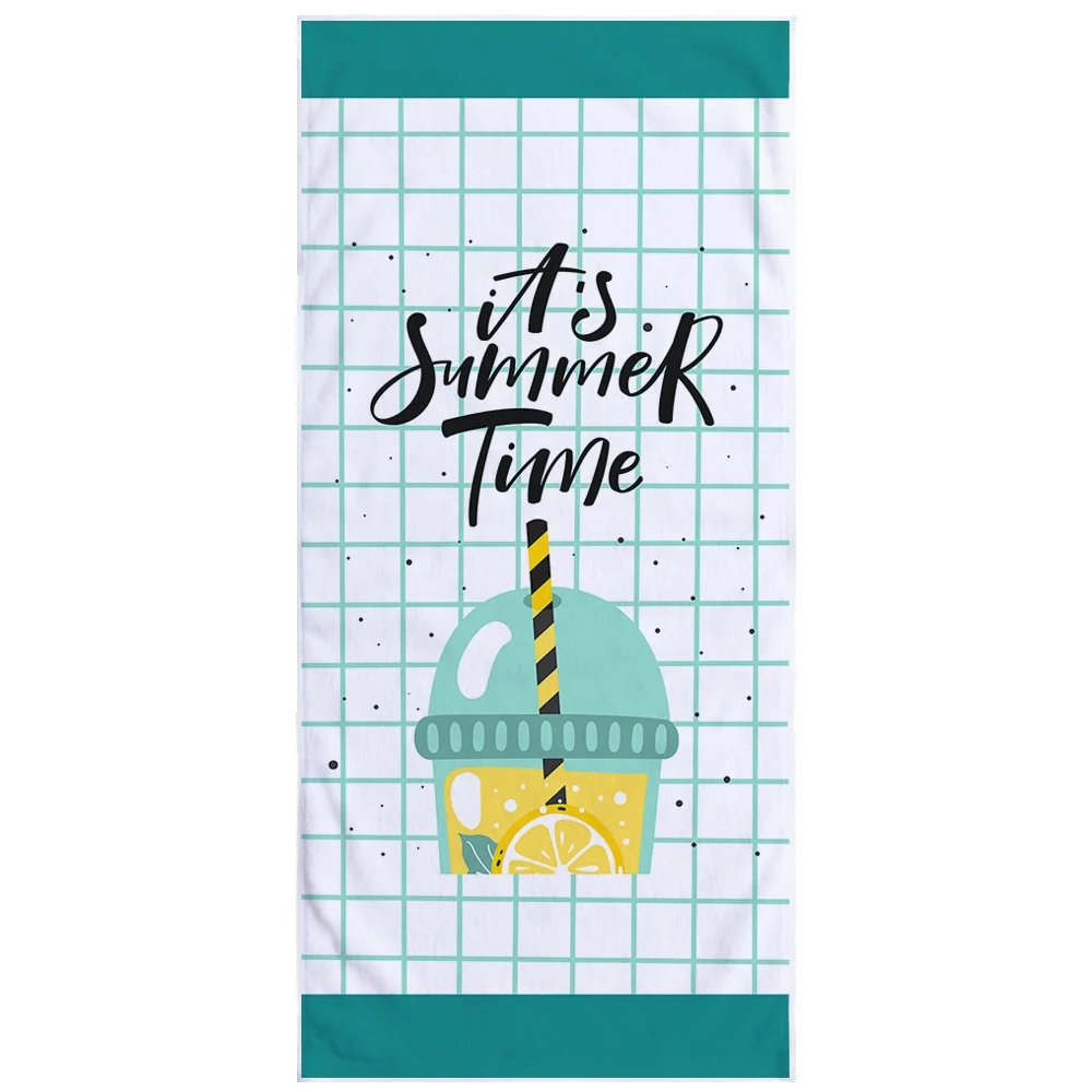 Индивидуальный логотип печать лаконичный дизайн микрофибра большой квадратный пляжное полотенце для модных подарков