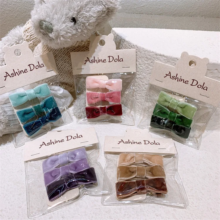 Новая детская бархатная заколка для волос с бантом простая заколка для волос для маленькой девочки заколка для челки