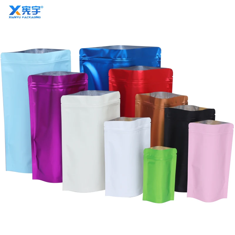 Factory Color Aluminum Foil Packaging Zipper Bag Vertical Food Plastic Bag For Seasoning Coffee Powder Can Print Logo