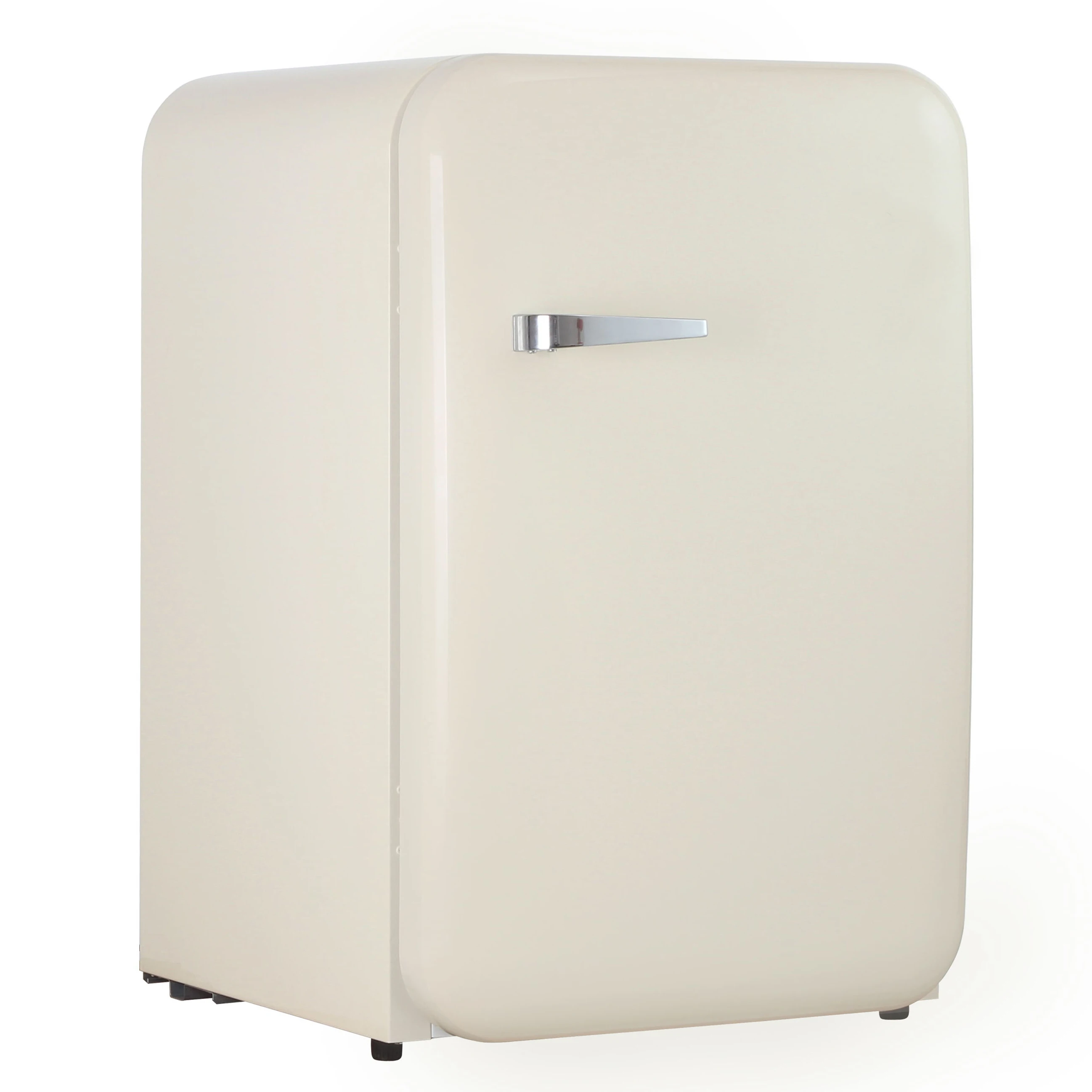 Household old style retro undercounter fridge fresh food storage yogurt soda water bottles refrigerator