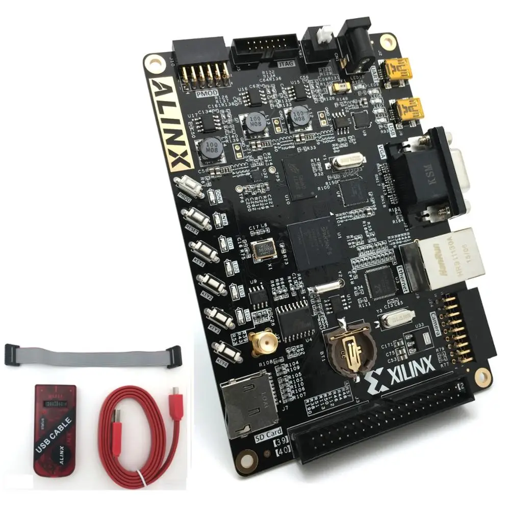 XILINX SPARTAN6 XC6SLX45 FPGA Development Board  DDR3 Gigabit Ethernet ALINX Brand (FPGA Board + JTAG Program Loader )