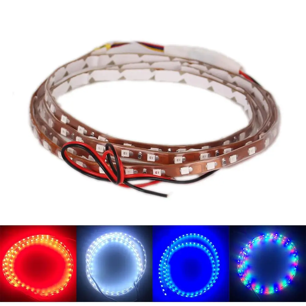 1pc 45/90cm LED Strip Light SMD 3528 Flexible Tape Rope Stripe Ray Tape Lamp Car Interior Atmosphere Lights 12V