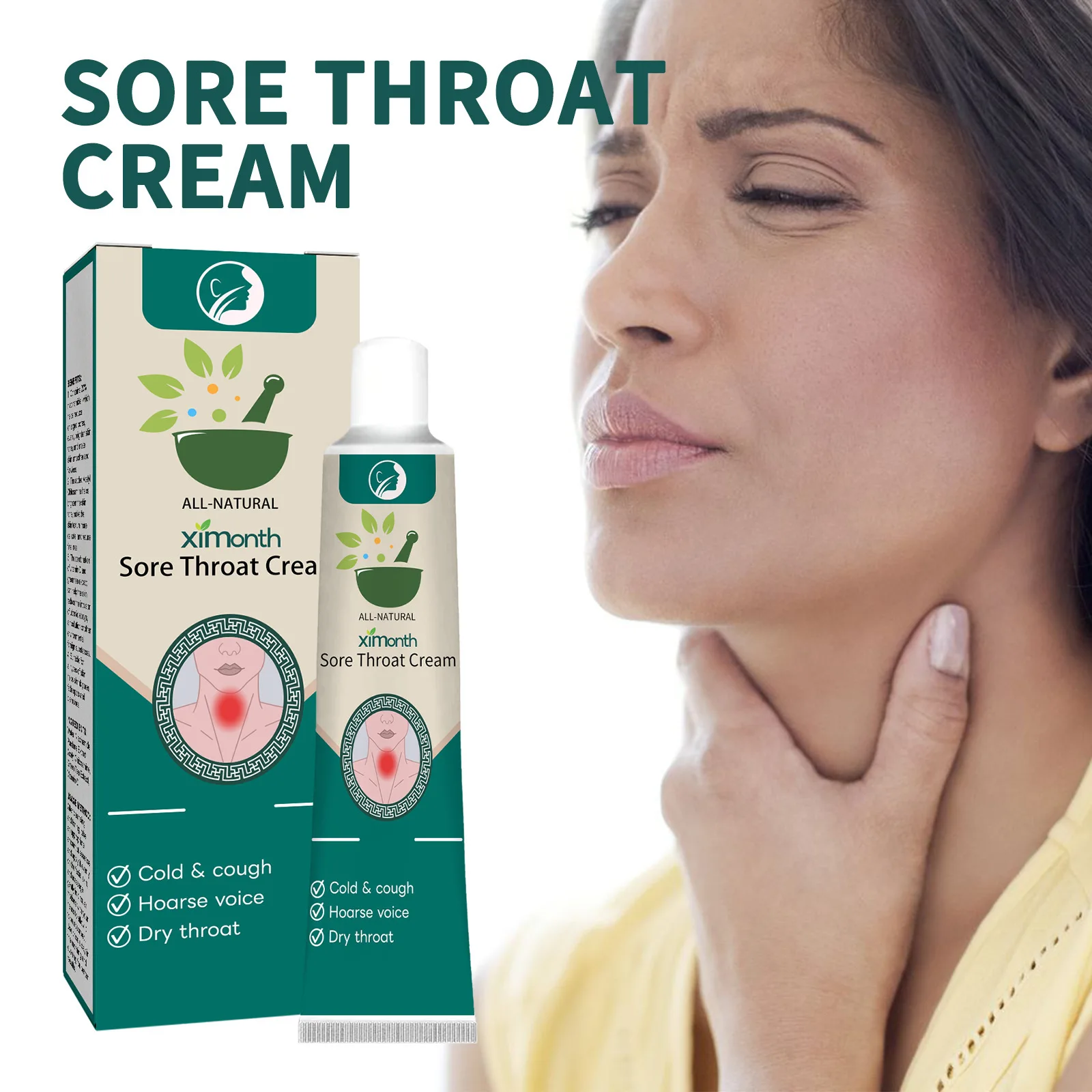 OEM Sore Throat Relief Topical Ointment Herbal Throat Itchy Treatment Cream Cough Soothes Sore Throats Ointment Pharyngitis Care