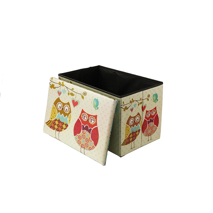European-style Film-covered Multipurpose Storage Stool Living Room Chair Kids Foldable Storage Stool