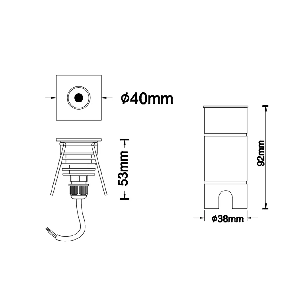 3w square stainless steel led inground light waterproof underground lamp led floor recessed lights