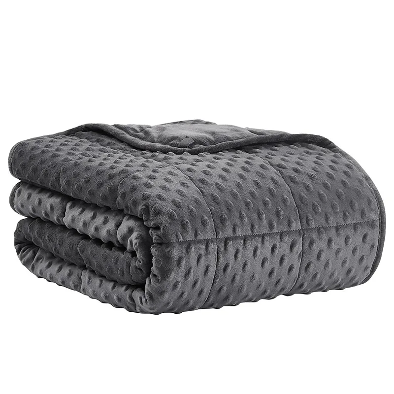 Factory Supply Premium Heavy Cotton Adults Sensory Weighted Blanket Custom Autism Glass Beads Optimal Comfort Sleep Improvement
