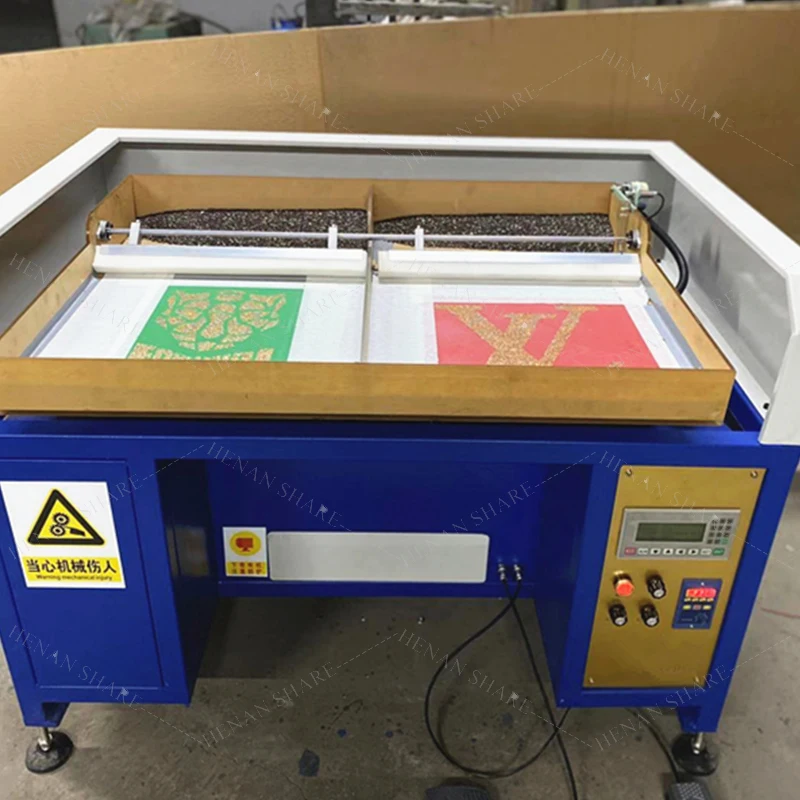 automatic rhinestone shaking brushing machine transfer hotfix rhinestones machine