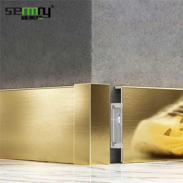 High Quality new design free sample stainless steelled skirting exterior angel brushed stainless steel skriting board