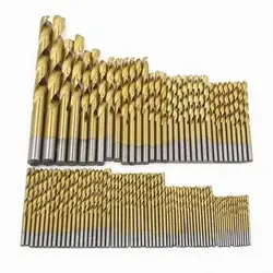 Twist Drill Bit Set 99 Pcs Titanium Coated Twist Drill Bits in 14 Sizes HSS Drill Bit Kit for Aluminum Copper Wood Plastic