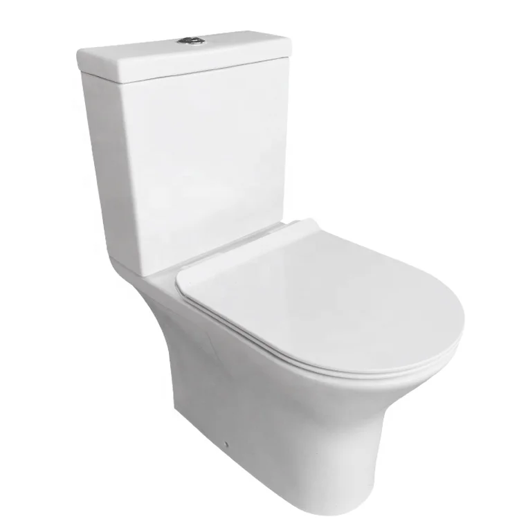 Chaozhou Wc Sanitary Ware European Western P Trap Washdown 2 Pc Water Closet Bathroom Ceramic Two Piece Toilet