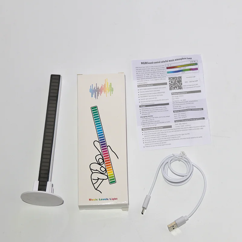 Usb Rhythm Lighting Voice Control Music Atmosphere Light Mobile Phone App Car Ambient Lamp With 32 Led Rgb Color Pickup Light