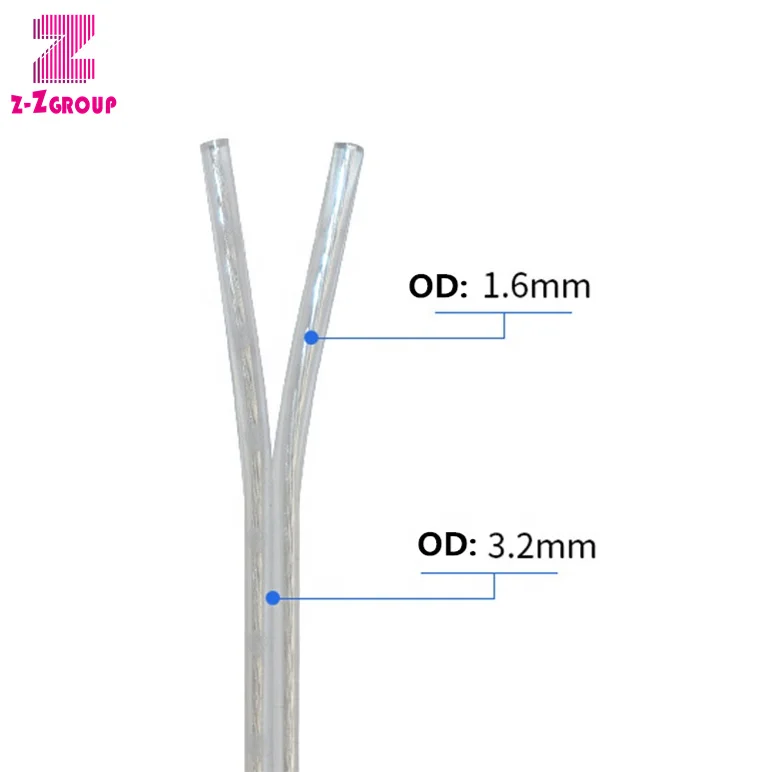 Factory Sales 200m/roll Copper 22AWG 2pin PVC Transparent Cable Electronic Wire For Led Neon Sign