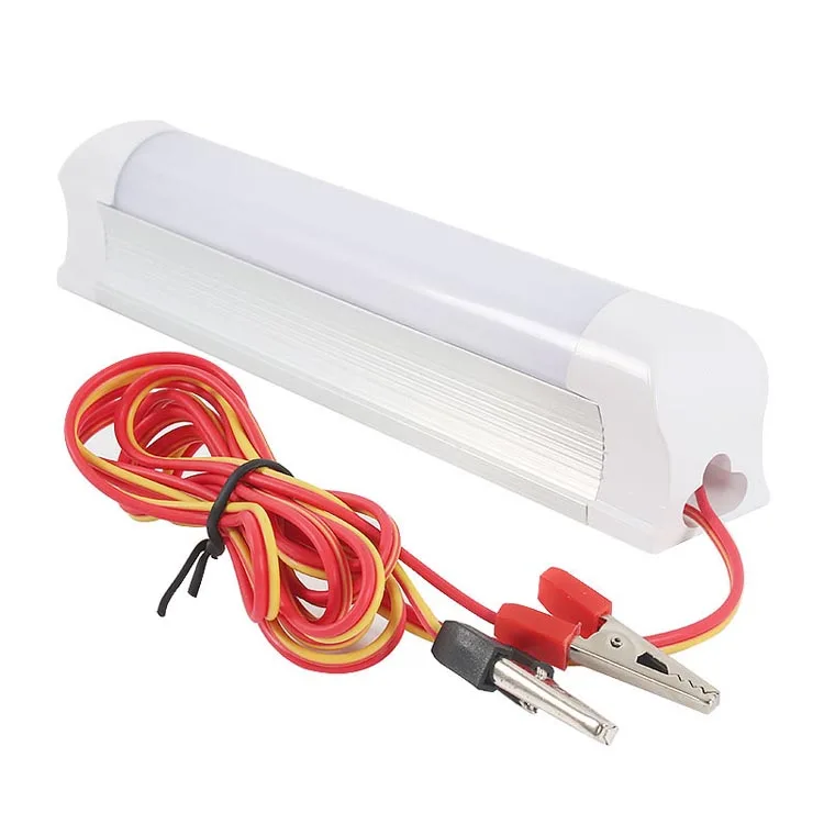 DC12V T8 light tube 15cm 30cm 60cm DC Tube Cold white light led 3w 5w 10w led light tube with battery clip for indoor home fish