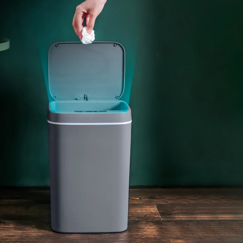 Automatic Sensor Waterproof Waste Bins 12L 14L 16L Intelligent Touchless Smart Trash Can Modern Smart Trash Bin Rubbish Cans