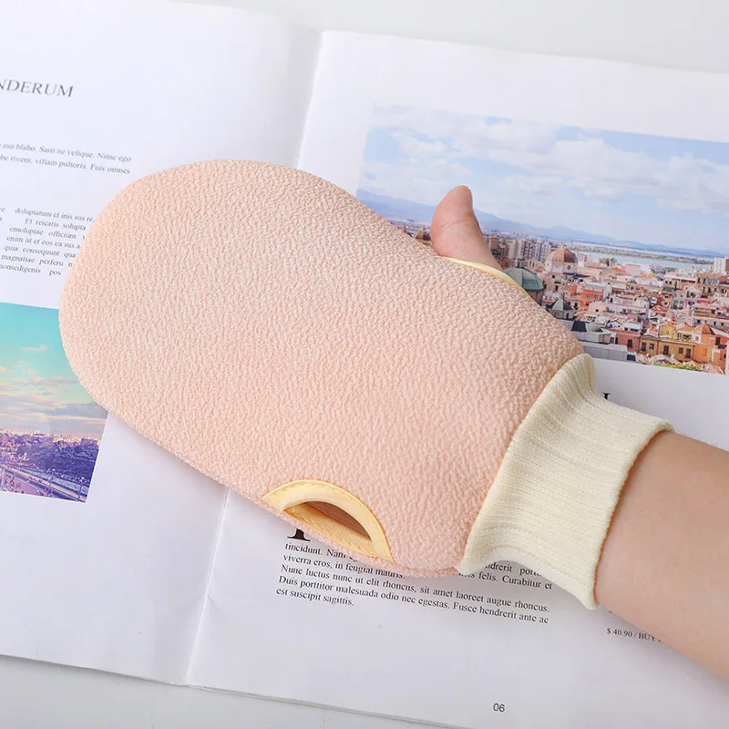 Uni Banner OEM Moroccan Bath Adult Bathing Shower Gloves Style Scrubber Sponge Exfoliating Body Foam Gloves Kids Eco Friendly