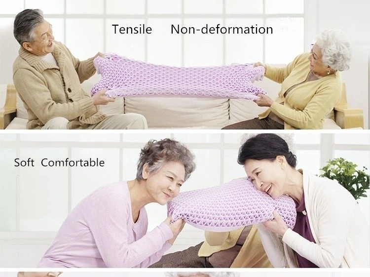 Sleep TPE Gel  Pillow Breathable Washable Head Pressure Dispersion Wholesales High Elasticity  TPE  Wave Contour  Adult Pillow