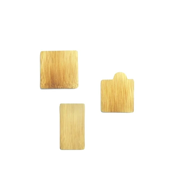 Eco-friendly  food grade fancy bamboo name card  customized logo card bamboo enema shape card for sale