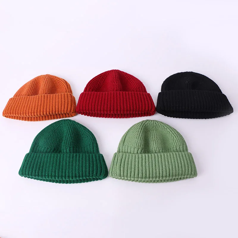 Ready to Ship Winter High Quality Knitted Melon Skin Cap Baby Beanies