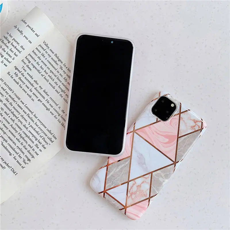 Best Selling Luxury Women Marble Electroplated Phone Accessories Mobile Back Cover Phone Case For Iphone 11 12 13 14 Pro Max