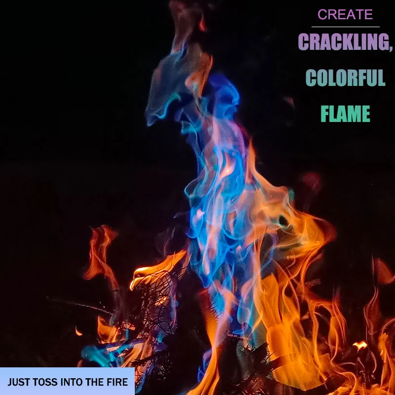 Sunrich Flames Create Colorful Vibrant Mystical Fire for Fire Pit Camping fire Bonfire Fireplace