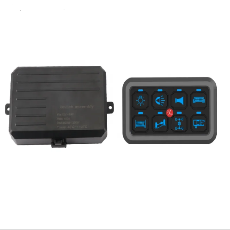 8 Gang Switch Panel Universal Circuit Control Relay System with Fuse Wiring Harness Automatic Dimmable ON-Off LED Switch