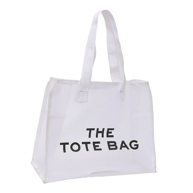 Mesh Beach Bag Tote Bag for Women Foldable Swim Large Beach Tote Bag with Zipper Pockets Waterproof Sand-proof